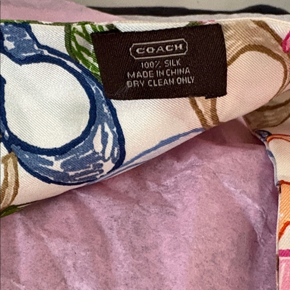 New Coach Multicolor Patterned Scarf - Picture 2 of 5
